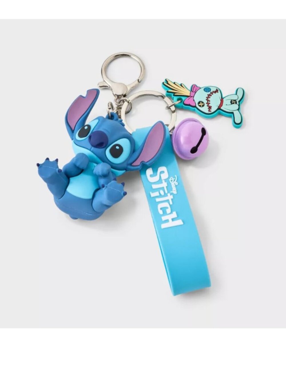 Stitch Bag Charm Keychain Blue NEW